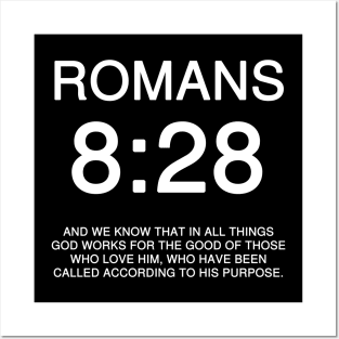 Romans 8:28 Bible Verse Text Posters and Art